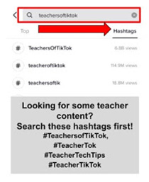 TikTok teacher hashtags