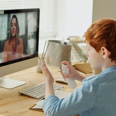 student in digital classroom