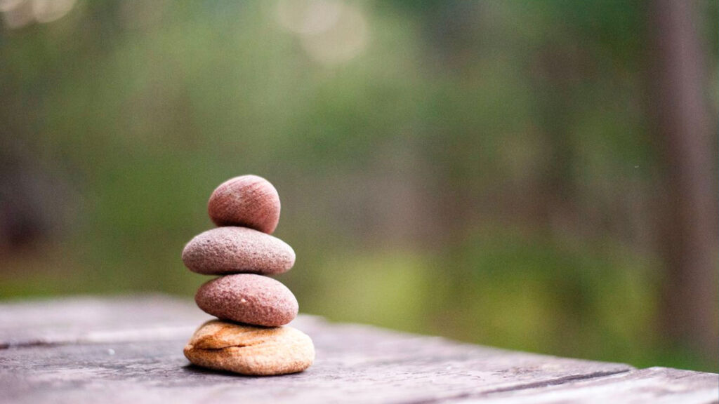 balancing rocks on a table