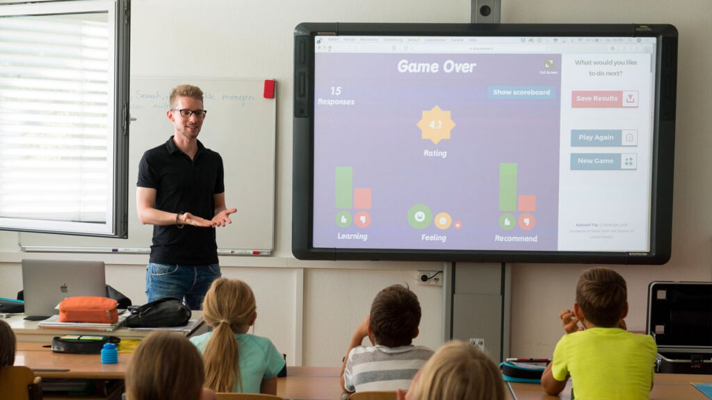 Teacher at the front of the classroom