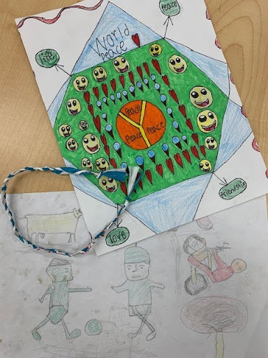 student drawings with bracelet
