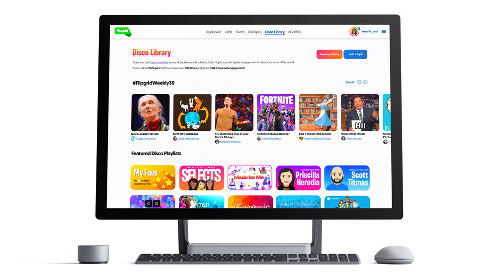 Computer with Flipgrid library