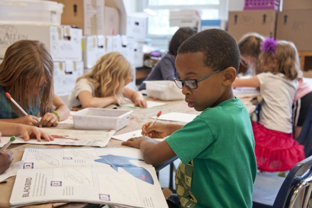 Classroom full of kids at their desks