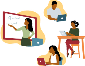illustrations of remote learning