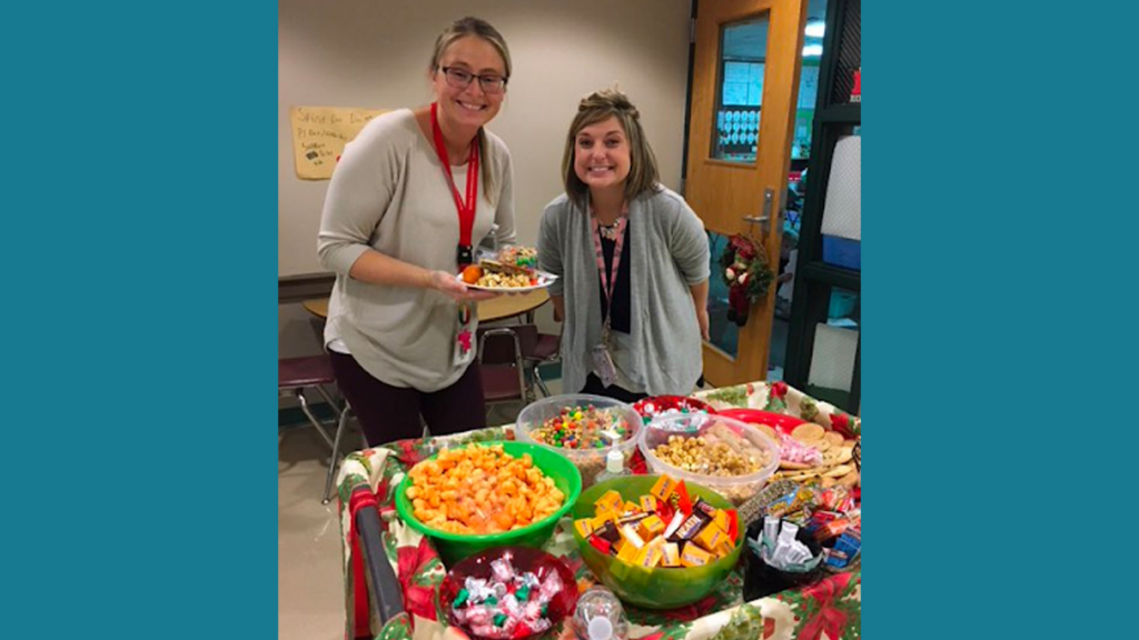 teachers at a snack cart