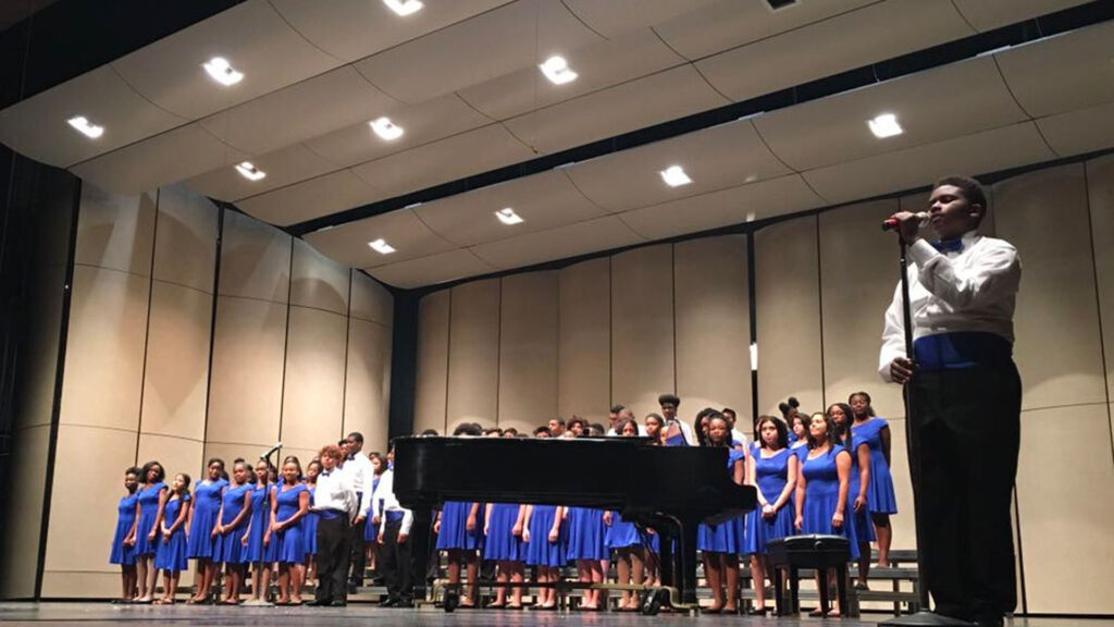 students performing at a choir concert