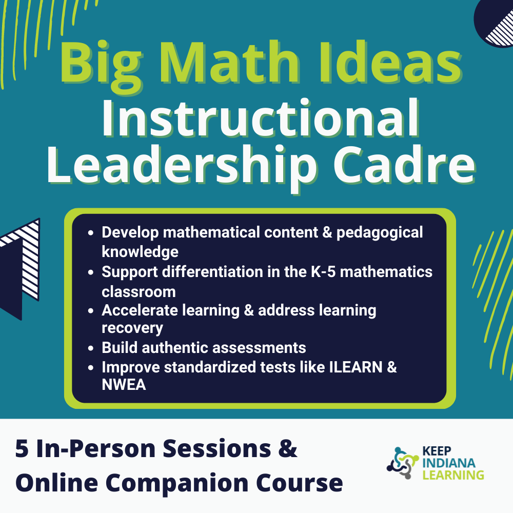 Over the course of 5 days during the year, we will break down each Big Ideas and Progression document by working to understand the math within, how it’s connected to grade level standards, and how to use them to help you guide teachers through the same process.