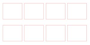 Boxes for the sentences, kind of like storyboards.