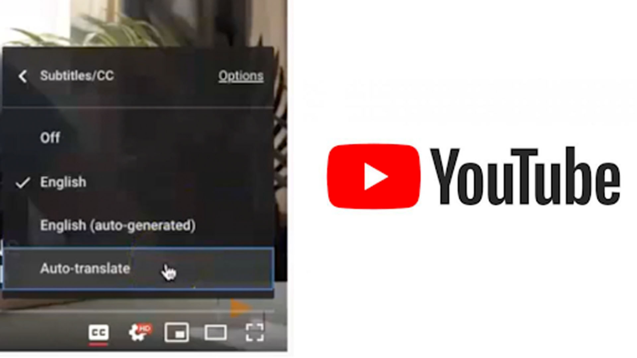 YouTube Auto-translate Screenshot