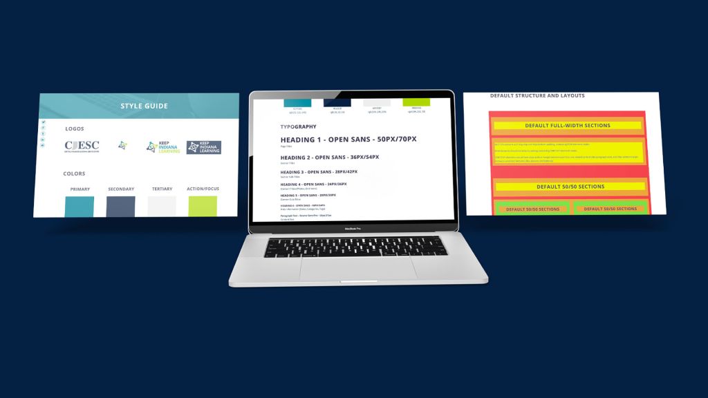Keep Indiana Learning Style Guide Page Screens Graphic Keep Indiana Learning Style Guide Page Screens Graphic