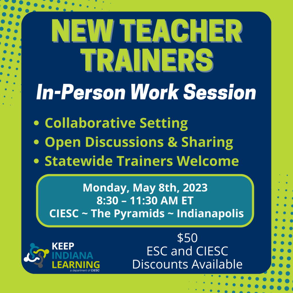 Join trainers statewide in collaborative discussion on ways we can set our new teachers up for success in the upcoming school year.