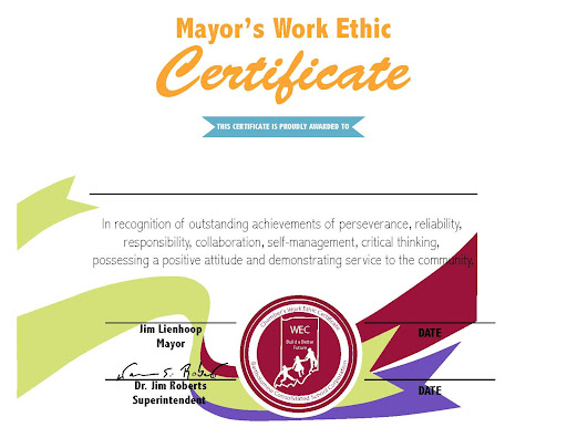 Mayor's Work Ethic Certificate