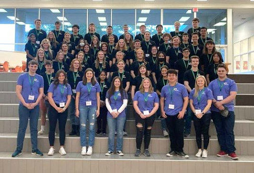 Pictured above: 2022-2023 Student Ambassadors. Leadership ambassadors are in blue shirts.