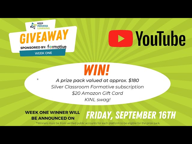 Keep Indiana Learning - Great Follower Frenzy Giveaway - Week 1 Winner Announcement!