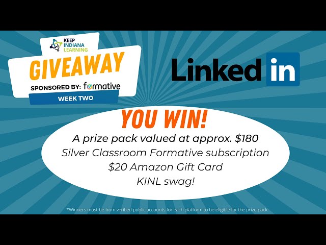 Week 2 Winner Announcement - Keep Indiana Learning Great Follower Frenzy!