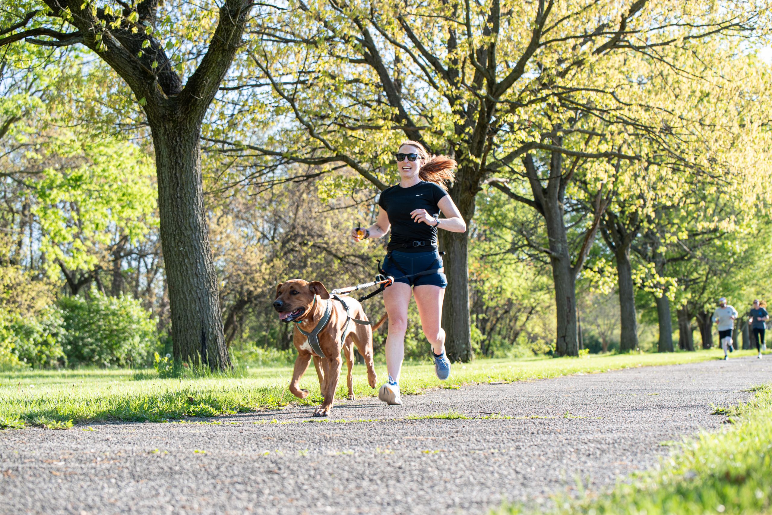 Woman and dog running. Photo Courtesy of the Author.