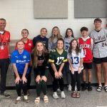 Students posing for Jersey Tuesday.