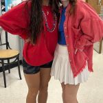 Two girls posing for Merica Day.