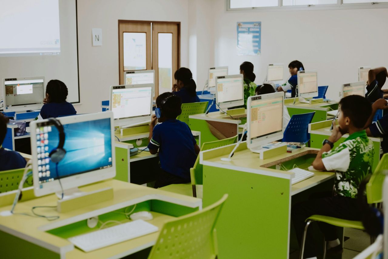 Students in a computer lab.