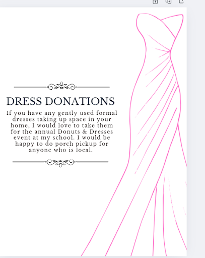 Dress Donation Flyer example.