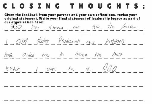 Closing Thoughts Worksheet