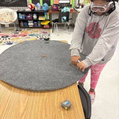 Student working on Hover Disc.