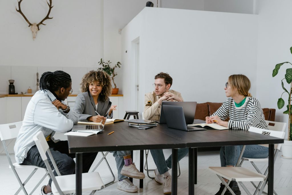 People having a meeting.
