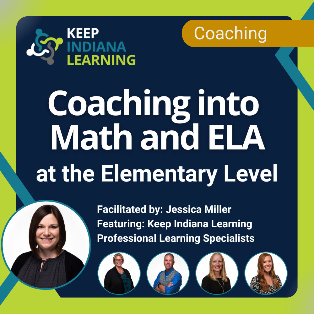 Graphic starting the title of the workshop: Coaching into Math and ELA at the Elementary Level