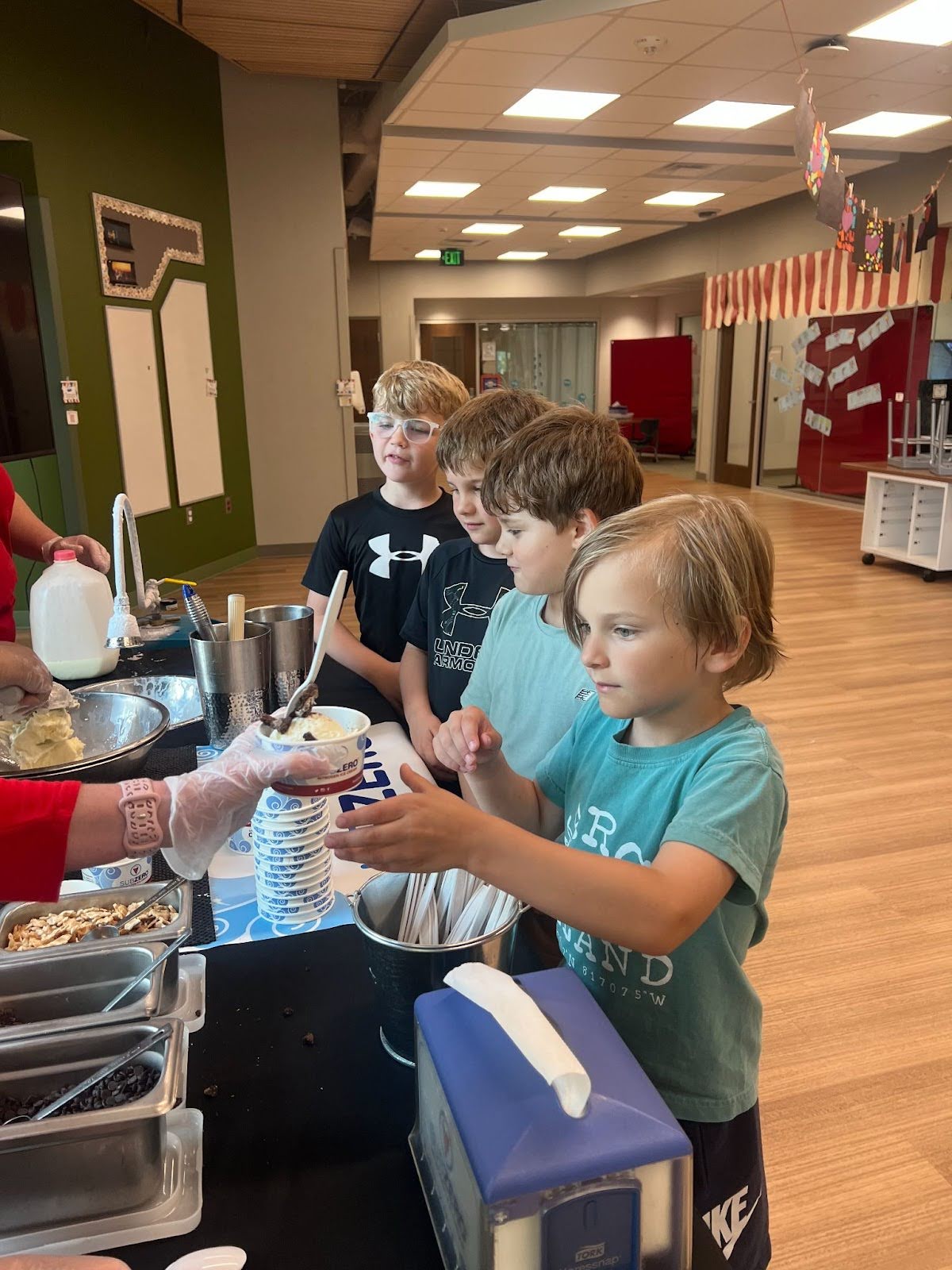 Students getting Ice Cream.