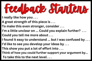 Feedback Starters Card
