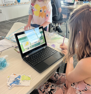 Student using a chromebook.