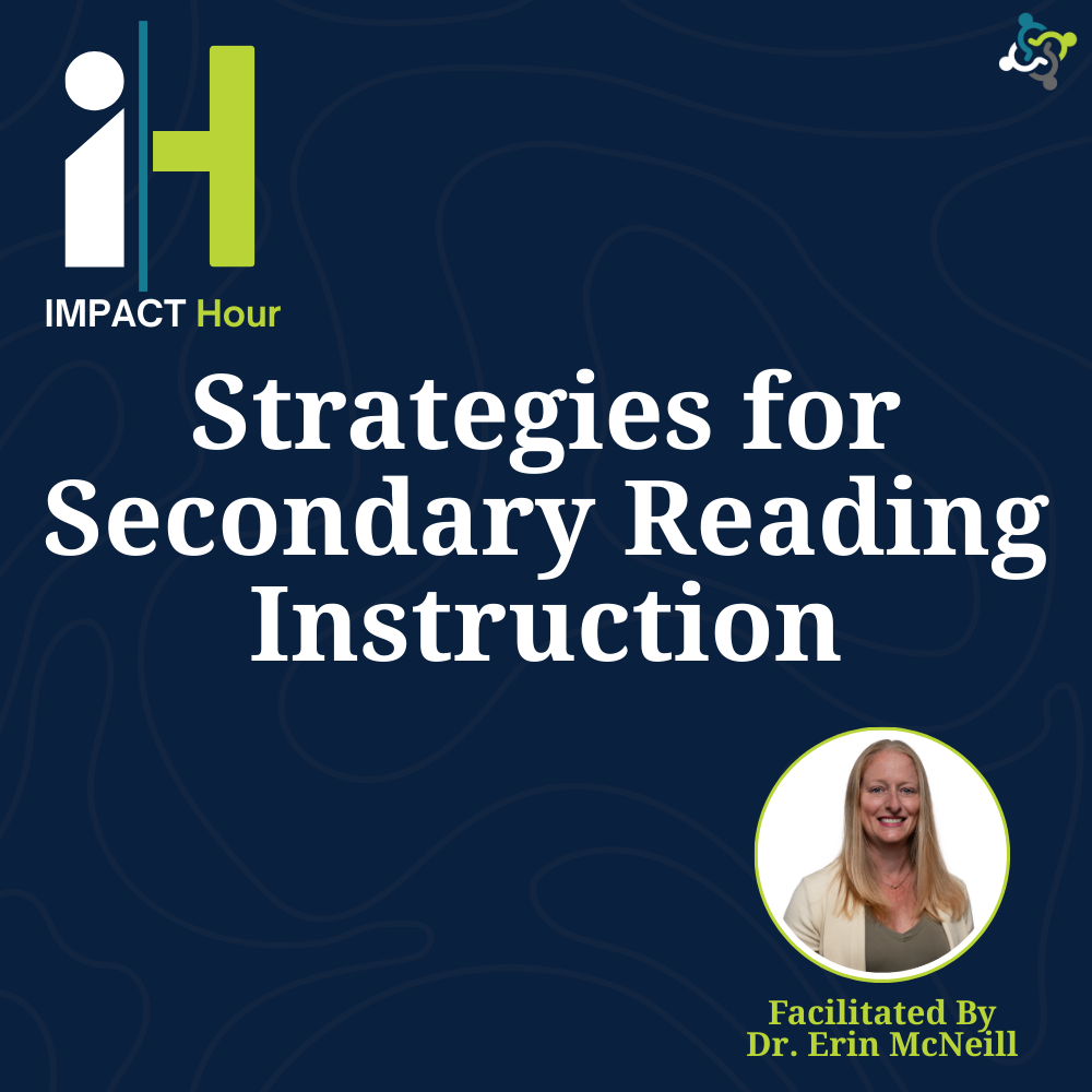 graphic stating title of the workshop: strategies for secondary reading instruction