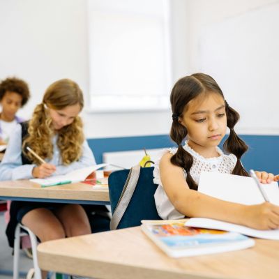 Students in a classroom.