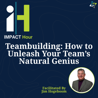 graphic stating the title of the workshop: teambuilding: how to unleash your team's natural genius
