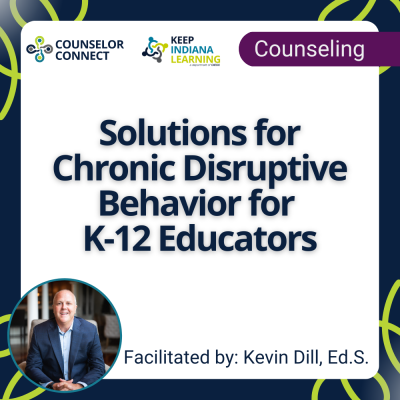 Graphic stating title of the workshop: Solutions for Chronic Disruptive Behavior for K-12 Educators
