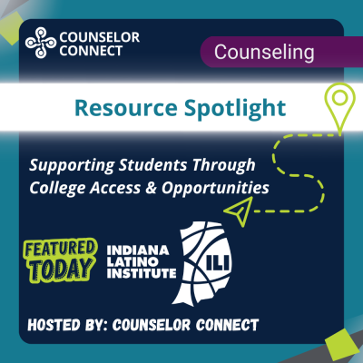 graphic stating the title of the workshop: resource spotlight-supporting students through college access and opportunities