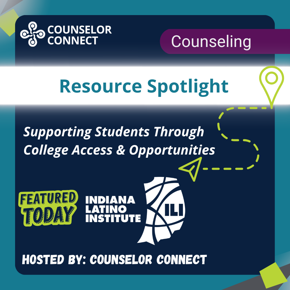 graphic stating the title of the workshop: resource spotlight-supporting students through college access and opportunities