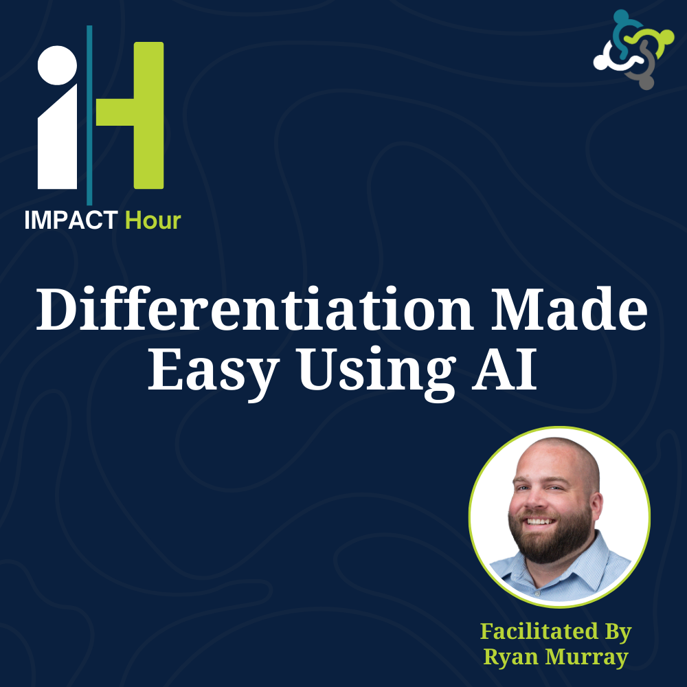graphic stating the title of the workshop: differentiation made easy using ai
