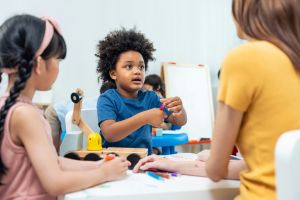 Young students in a classroom.