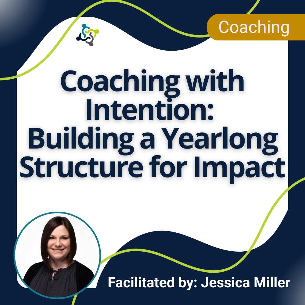 graphic stating title of the workshop: Coaching with Intention: Building a Yearlong Structure for Impact