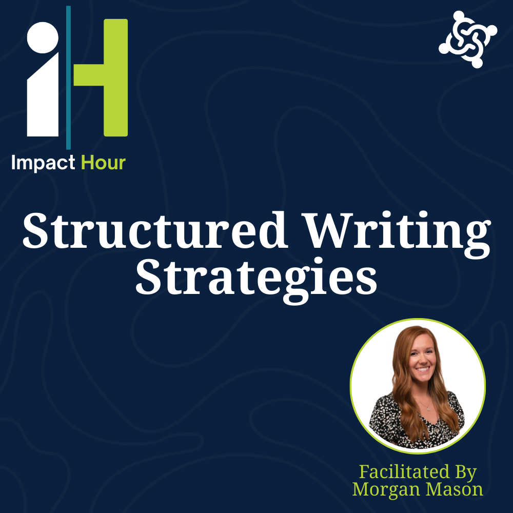graphic stating title of the workshop: structured writing strategies