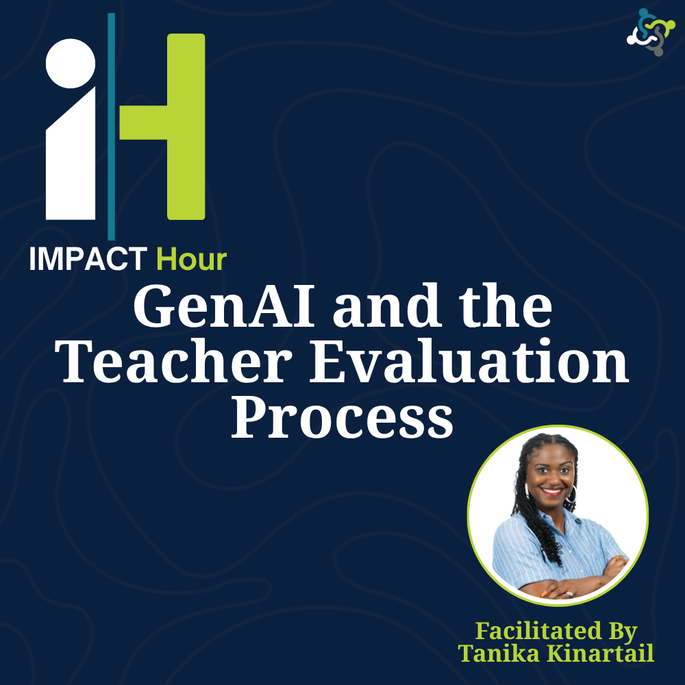 graphic stating the title of the workshop: GenAI and the Teacher Evaluation Process