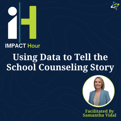 graphic stating title of the workshop: using data to tell the school counseling story