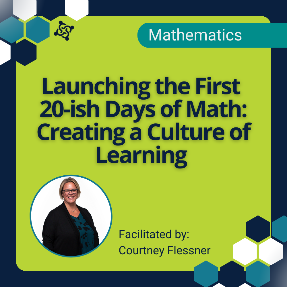 graphic stating the title of the workshop: Launching the First 20ish Days of Math: Creating a Culture of Learning