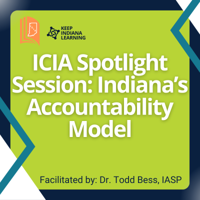 graphic stating the title of the workshop: ICIA Spotlight Session: Accountability Model with Dr. Todd Bess