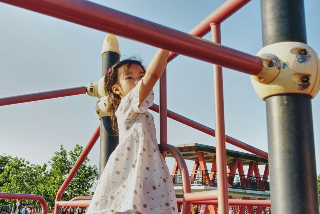 Child playing on a playground.