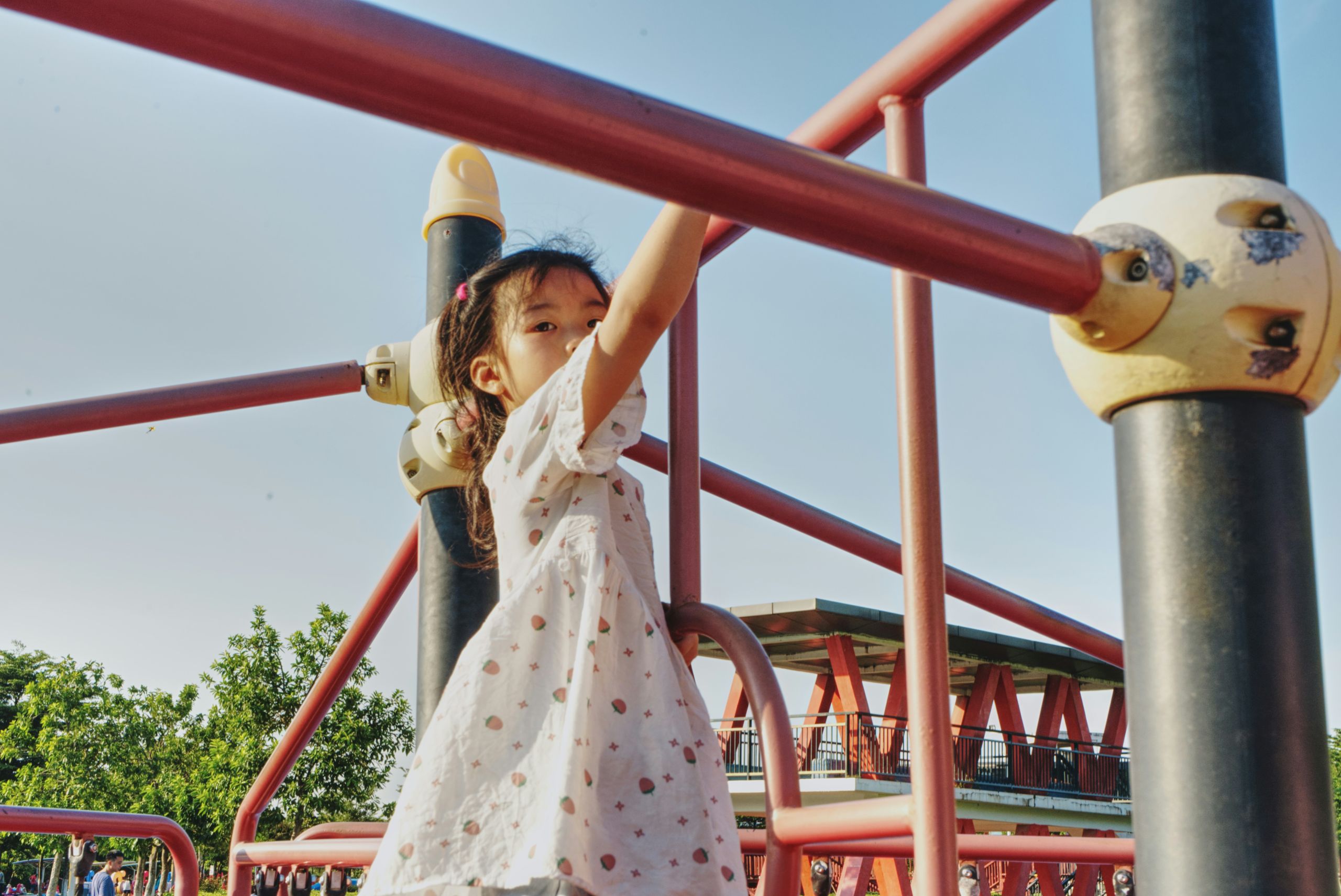 Child playing on a playground.