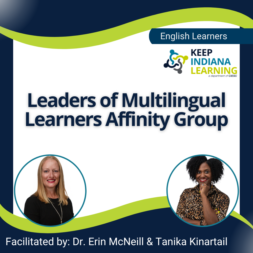 graphic stating title of the workshop: Leaders of Multilingual Learners Affinity Group