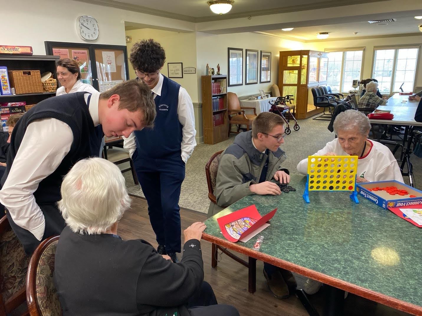seniors Students spending time with seniors.