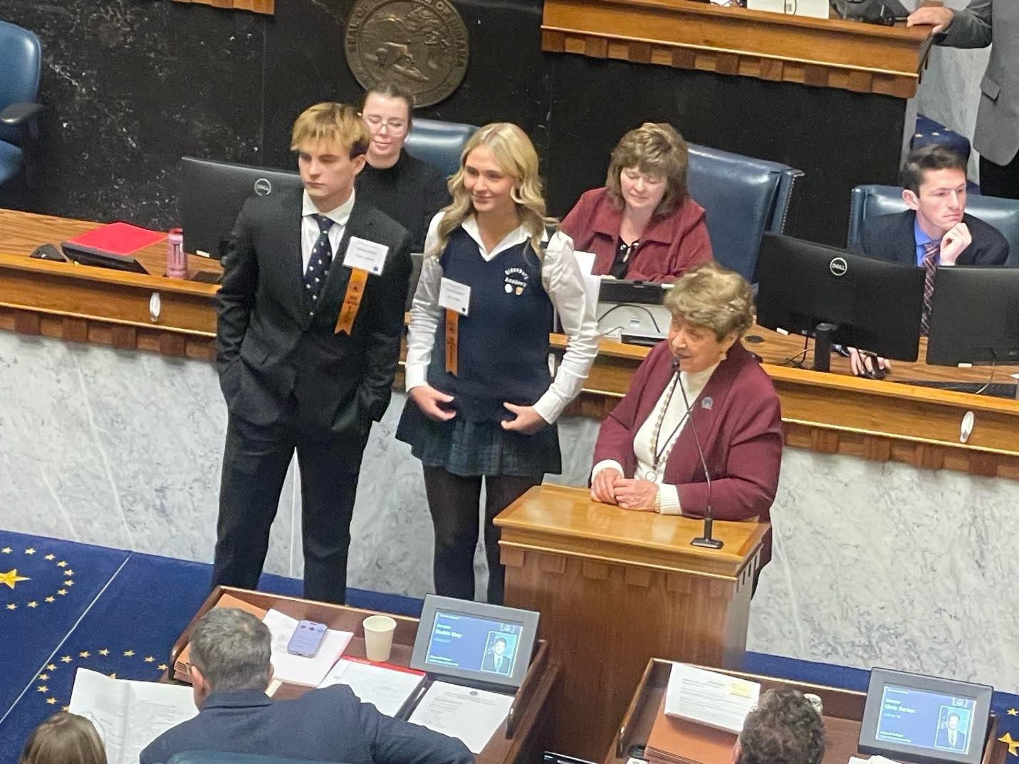 statehouse Students at the Statehouse.